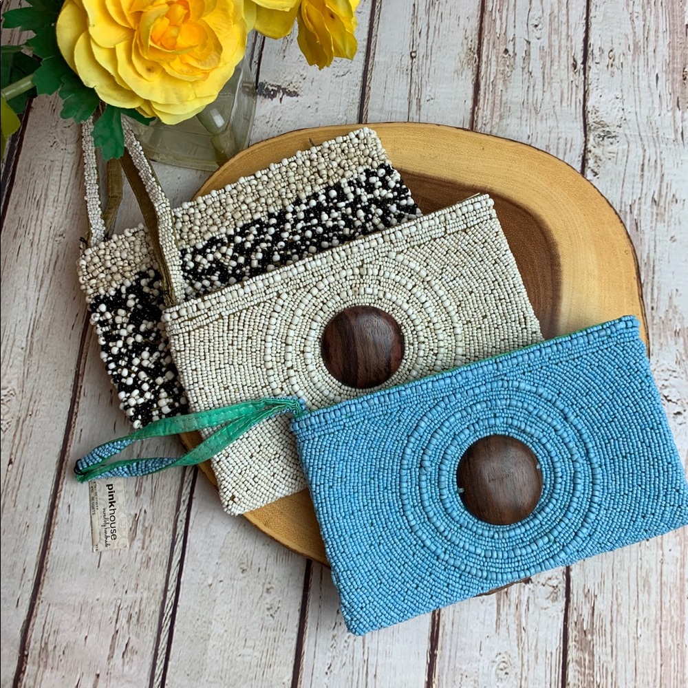 Pinkhouse Incredibly Handmade Beaded Wristlet